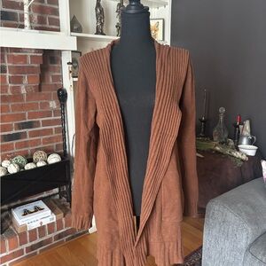 Cyrus Chocolate Brown Ribbed Cardigan